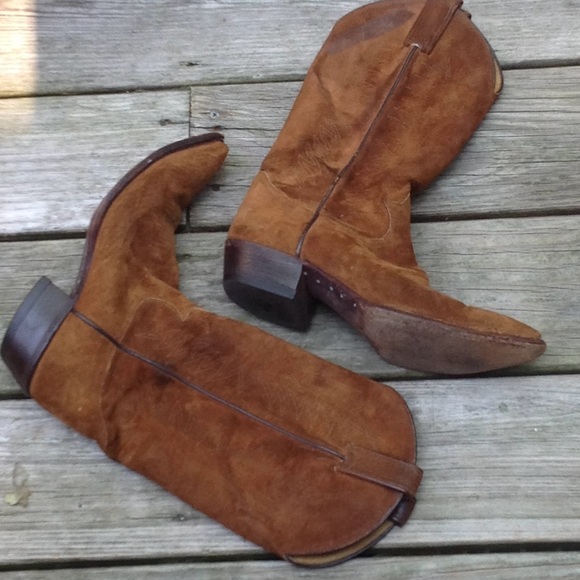 Tony Lama Shoes Tony Lama Brown Suede Cowboy Boots Size 7b Poshmark